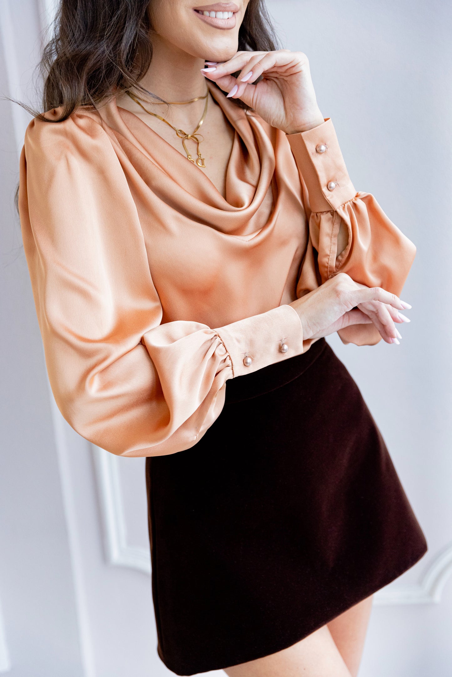 Fusta mini din catifea Choco 36 cm